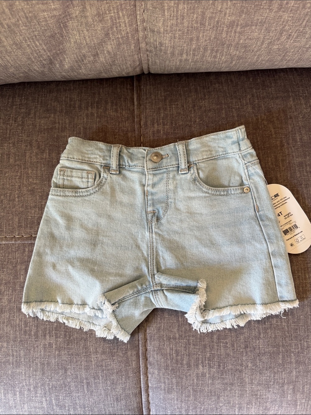 wonder nation Light Blue Denim Frayed Hem Shorts